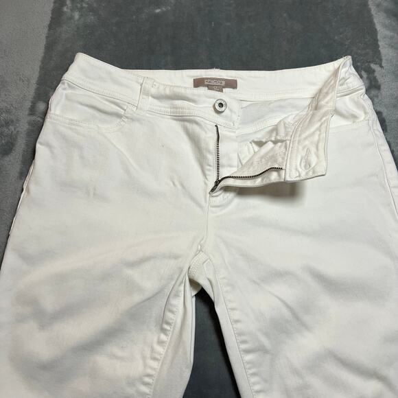 Chico's Embellished Capri Jeans Size 4/S Casual Preppy Coastal Beach Minimalist - Picture 5 of 10